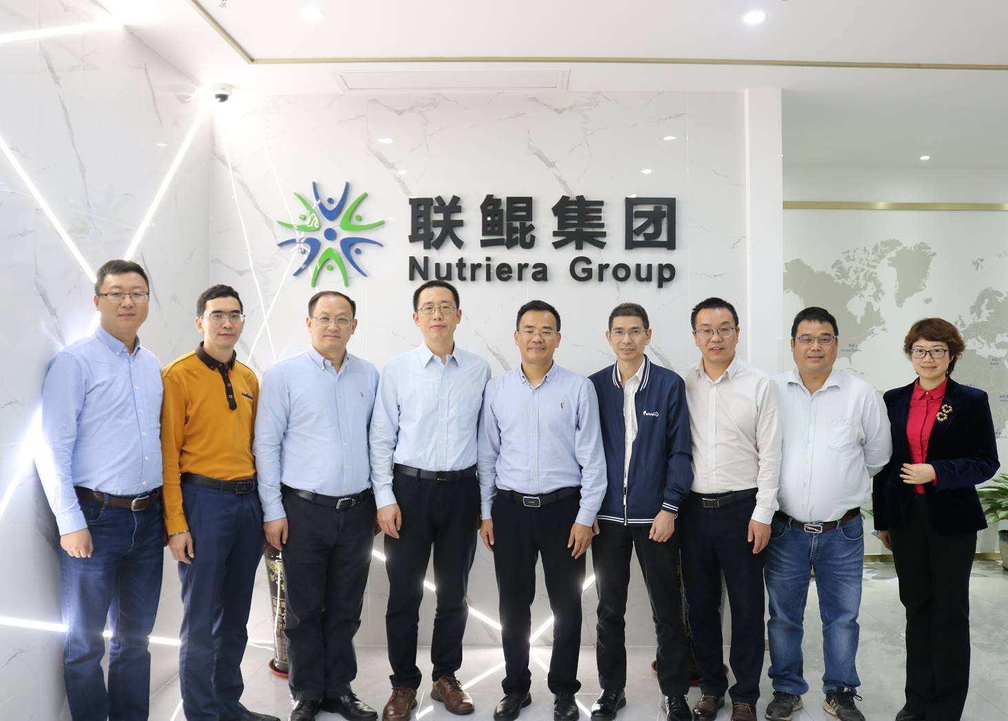 Zhang Chunxiao, Decano de la Escuela de Pesca de la Universidad de Jimei, y su delegación visitaron el Grupo Nutriera